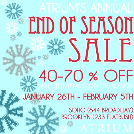 Atrium End of Season Sale