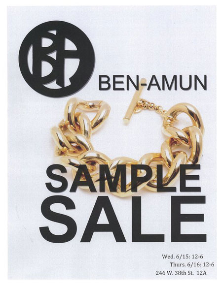 Ben-Amun Summer Sample Sale