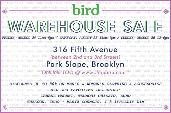 Bird Annual Warehouse Sale