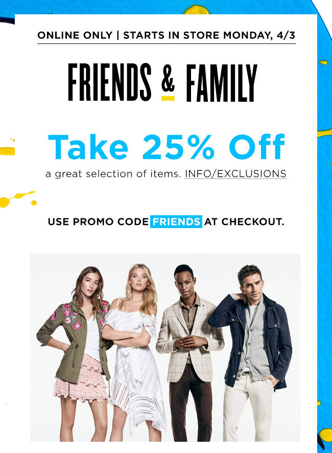Bloomingdale's Apparel & Accessories Friends & Family Sale