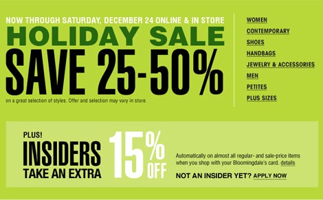 Bloomingdale's Holiday Sale