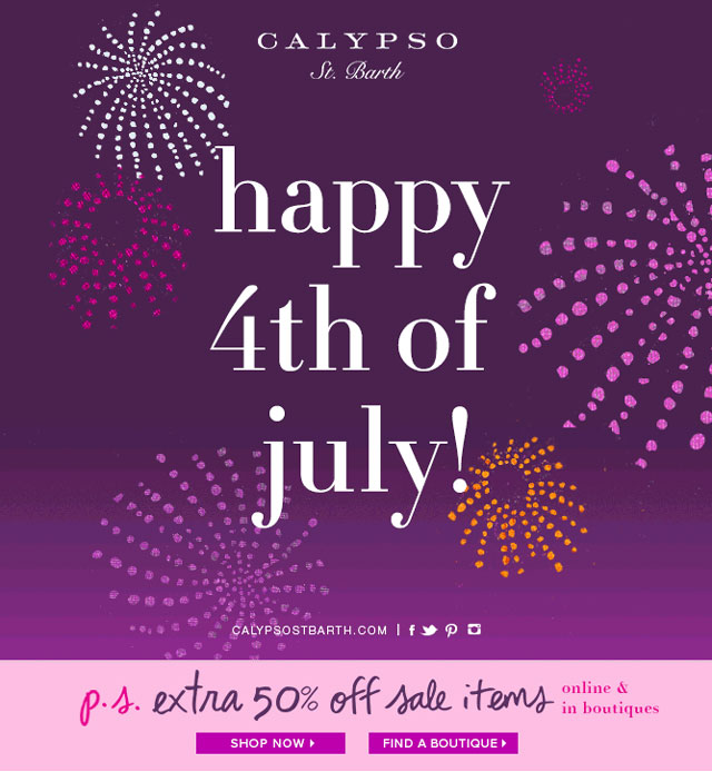 Calypso St. Barth 4th of July Sale