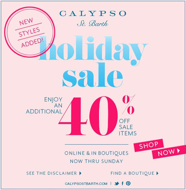  Calypso St. Barth Holiday Sale