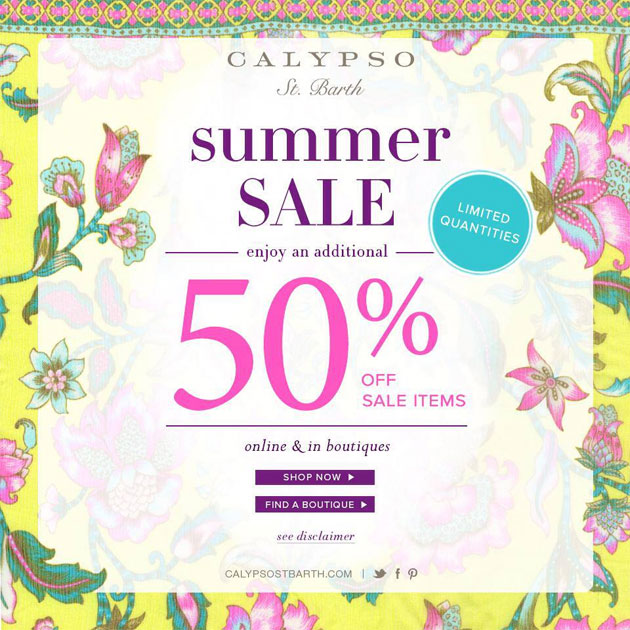 Calypso St. Barth Summer Retail Sale