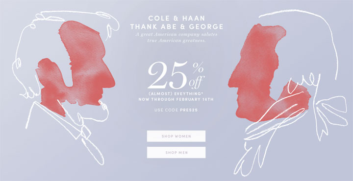 Cole Haan President's Day Sale