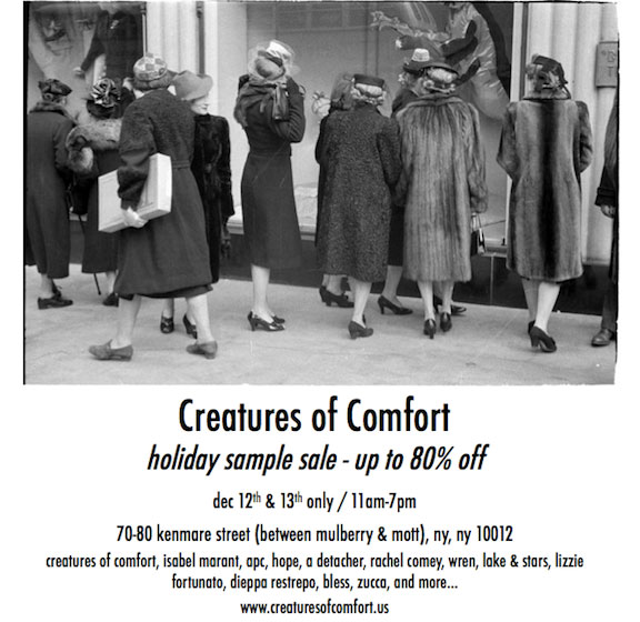 Creatures of Comfort Holiday Sample Sale