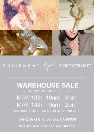 Current/Elliott, Equipment and Joie Sample Sale