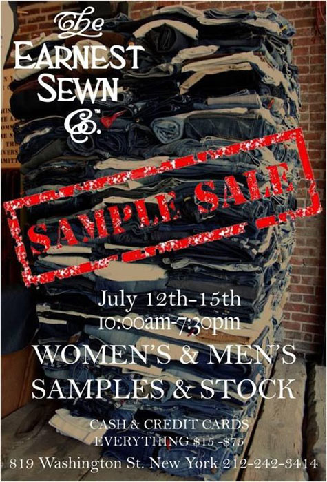 Earnest Sewn Sample Sale