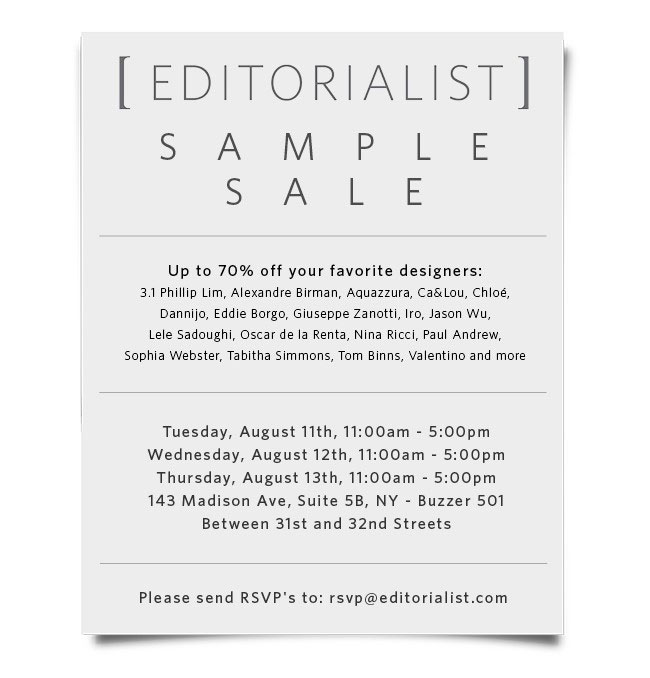 Editorialist Sample Sale