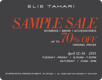 Elie Tahari Sample Sale