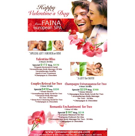 Faina European Spa Valentine's Day Specials: Through 2/29