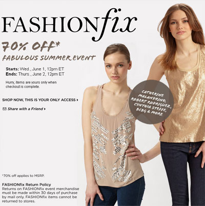 70% off summer apparel from Catherine Malandrino, Robert Rodriguez & more 6/1 - 6/2