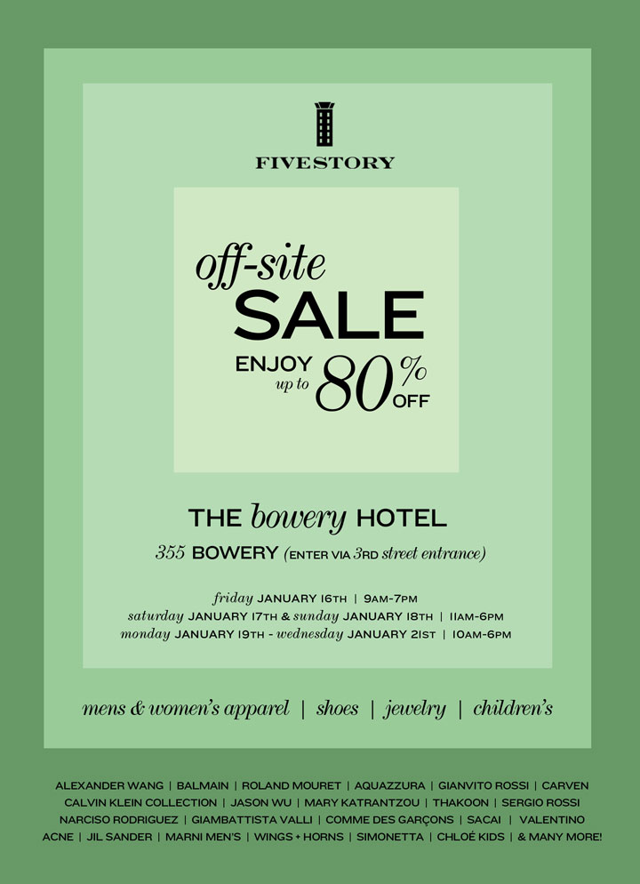 Fivestory Off-Site Sale 