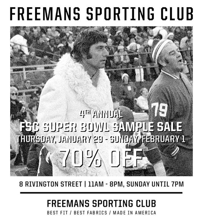 Freemans Sporting Club 4th Annual Super Bowl Sample Sale