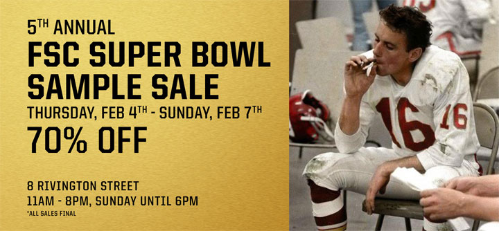 Freemans Sporting Club 5th Annual Super Bowl Sample Sale