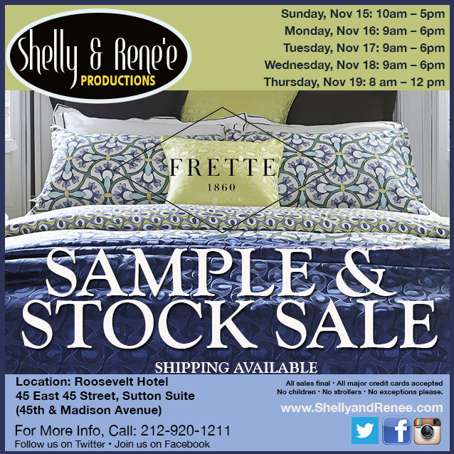 FRETTE Sample & Stock Sale