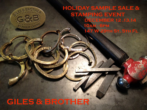 Giles & Brother Holiday Sample Sale