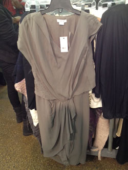 Helmut Lang Knee Length Particle Silk Dress in Light Rosewood ($540)