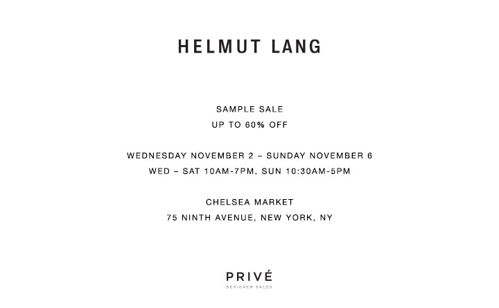 Helmut Lang Sample Sale 