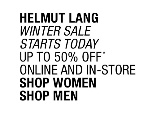 Helmut Lang Winter Retail Sale