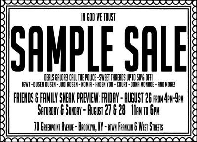 In God We Trust Sample Sale