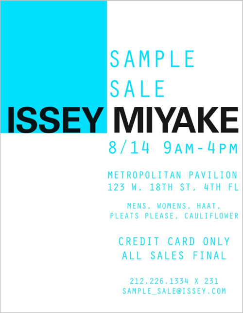 Issey Miyake Sample Sale 