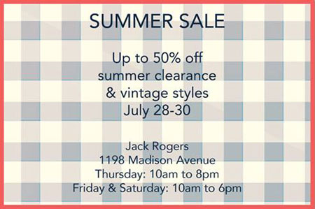 Jack Rogers Summer and Vintage Sale
