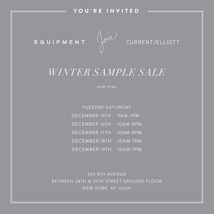 Joie, Current/Elliott and Equipment Sample Sale