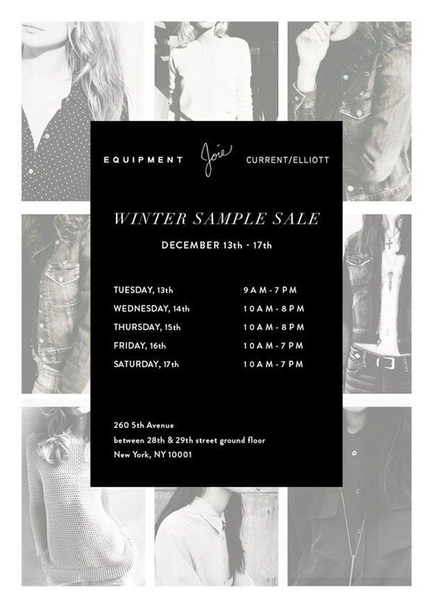 Joie, Equipment, & Current/Elliott Winter 2016 Sample Sale