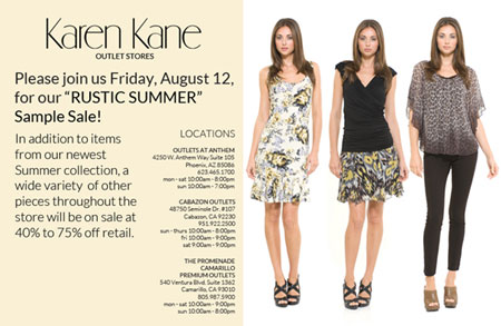 Karen Kane's 'Rustic Summer' Sample Sale