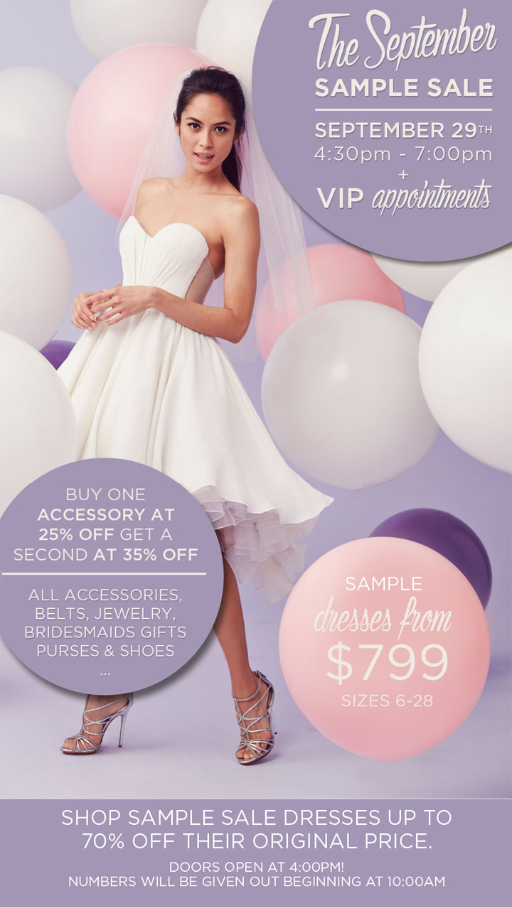 Kleinfeld Bridal September Sample Sale