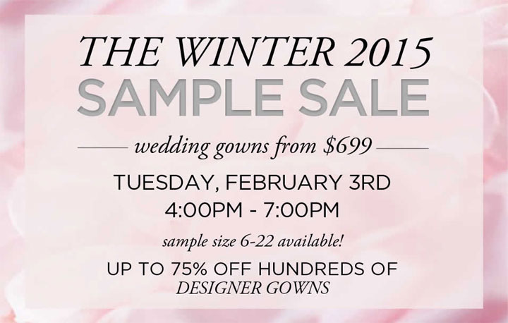 Kleinfeld Bridal Winter 2015 Sample Sale
