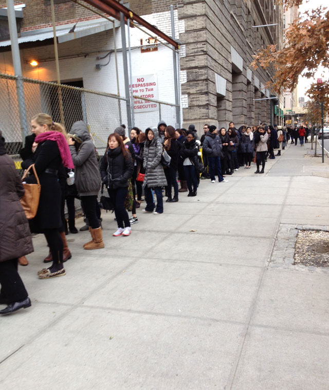 It's 11AM. Really long lines at 3.1 Phillip Lim Sample Sale