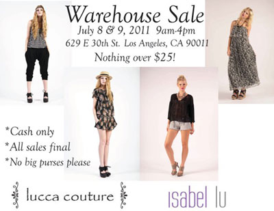 Lucca Couture & Isabel Lu Warehouse Sale