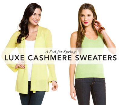 A Feel for Spring Cashmere Sweaters on RueLaLa.com