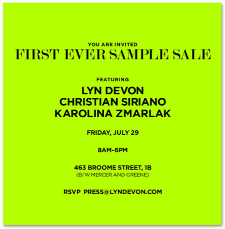 Lyn Devon Sample Sale