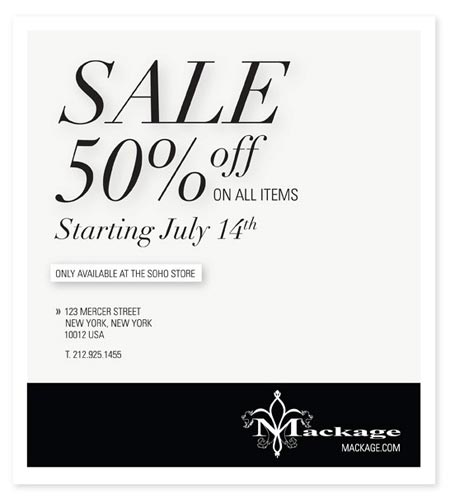 Mackage Summer Retail Sale