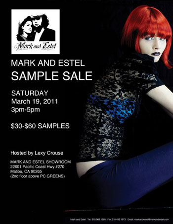 Mark and Estel Sample Sale