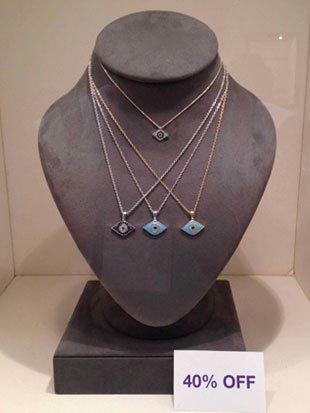 Michael C. Fina necklace with diamond encrusted evil eye ($339, orig. $565)