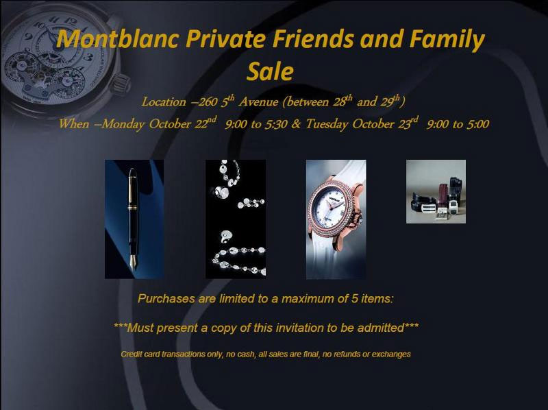 Montblanc Friends and Family Sale