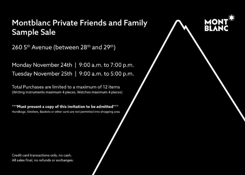 Montblanc Friends and Family Sale