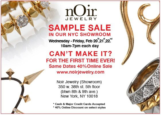 nOir Jewelry Sample Sale