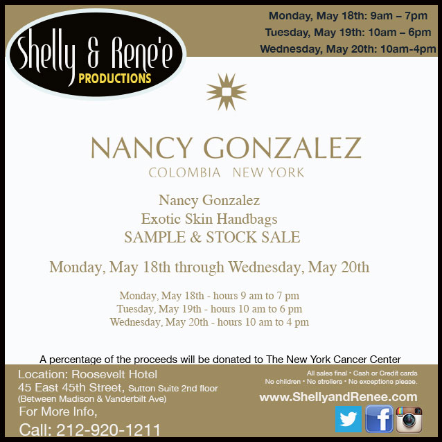 Nancy Gonzalez Exotic Skin Handbags Sample & Stock Sale