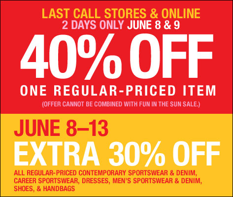 40% Off at Neiman Marcus Last Call: 6/8 - 6/9