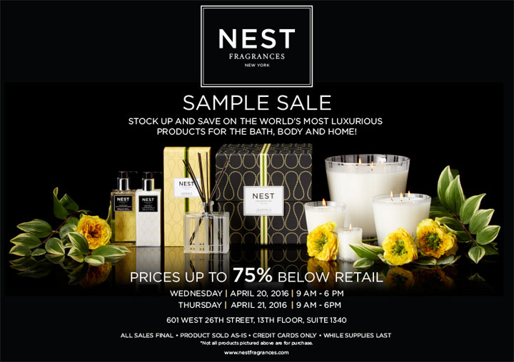 NEST Fragrances Sample Sale