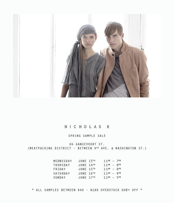 Nicholas K Sample Sale