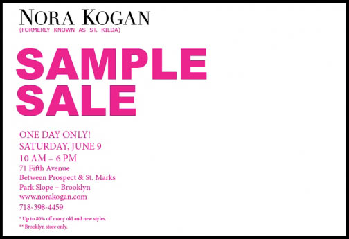 Nora Kogan Sample Sale