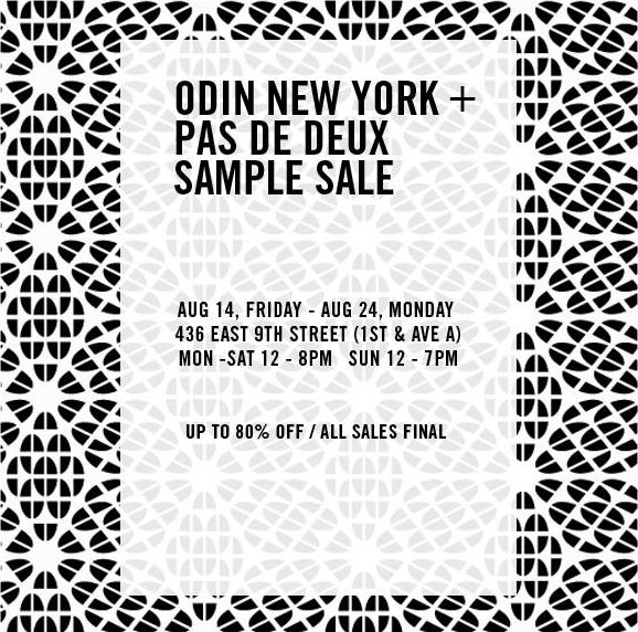 Odin New York & Pas De Deux Sample Sale