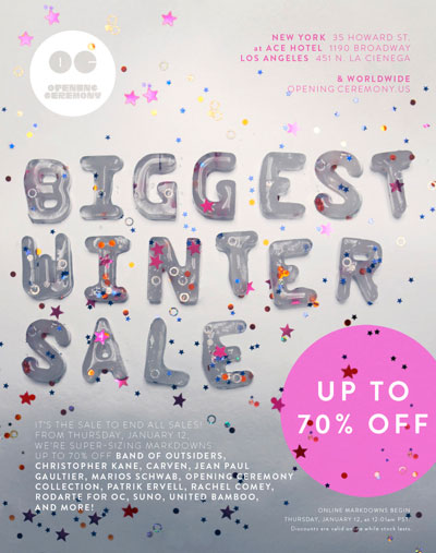 Opening Ceremony Winter Retail Sale