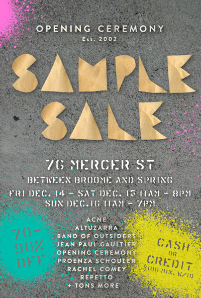 Opening Ceremony Sample Sale
